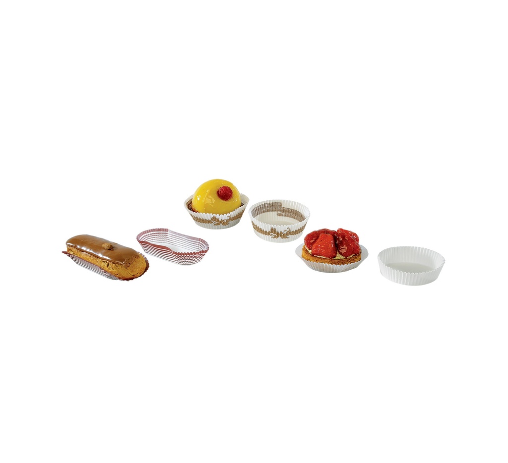Mallard Ferrière Fine-striped decorated oval paper pastry cases No80Bis — 20641