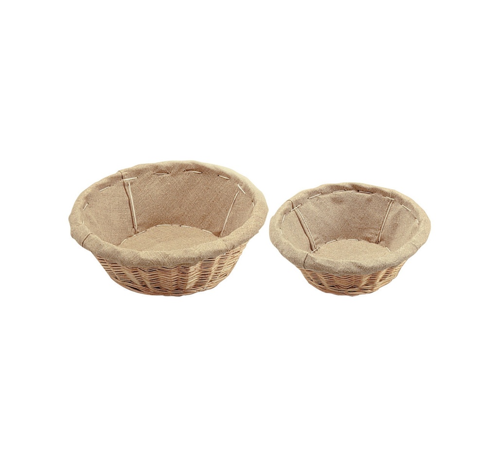 Mallard Ferrière Cloth-lined round wicker dough basket, Ø320 × H130 mm — 26014