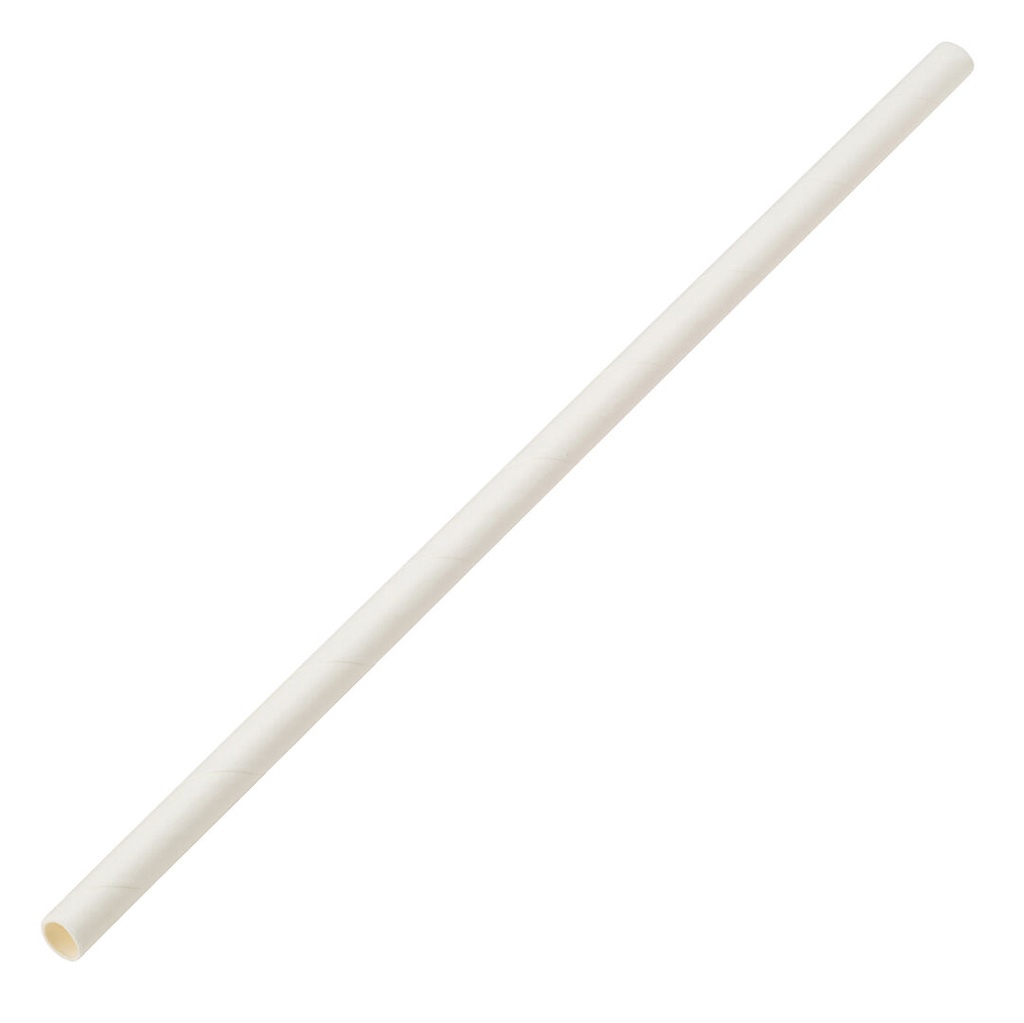 Utopia – Paper Solid White Straw 8" (20cm) — F90100-000000-B01024