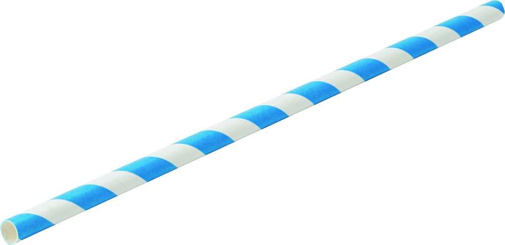 Utopia – Paper Blue Stripe Straw 8" (20cm) — F90111-000000-B01024