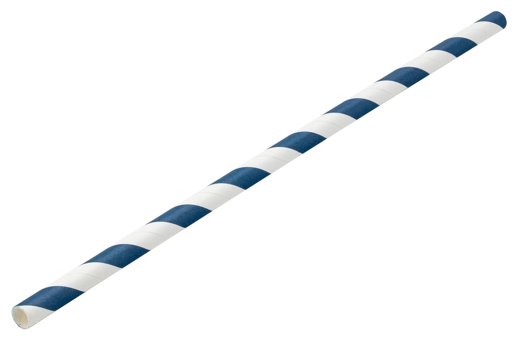 Utopia – Paper Navy/White Stripe Straw 8" (20cm) Box of 250 — F90164-000000-B01024