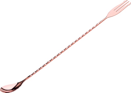 [F92073-000000-B01012] Utopia – Fork End Copper Mocktail Mixing Spoon 12" (30cm) (Pack of 12)