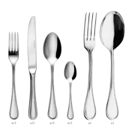 DEGRENNE CONFIDENCE — 50 pieces solid handle serrated box set — 155069 (One piece)