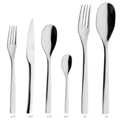 DEGRENNE GUEST — 50 pieces solid handle serrated box set — 197529 (One piece)