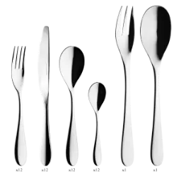 DEGRENNE ONDE — 50 pieces solid handle serrated box set — 235941 (One piece)