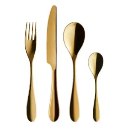 DEGRENNE ONDE PVD OR — 24 pieces box solid handle serrated — 239463 (Set of 24 pieces)