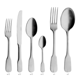 DEGRENNE VIEUX PARIS SATINE — 50 pieces solid handle serrated box set — 155070 (One piece)