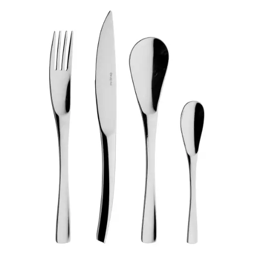 [248158] DEGRENNE XY — 24 pieces box solid handle serrated — 248158 (Set of 24 pieces)