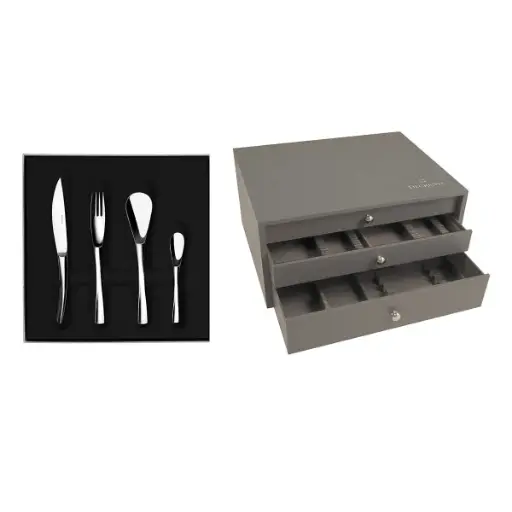 [248159] DEGRENNE XY — 99 pieces solid handle serrated box set — 248159 (One piece)