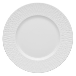 DEGRENNE BOREAL SATIN BLANC — Round Dessert / Salad / App. plate w/wide rim — 193320-UNIT (One piece)