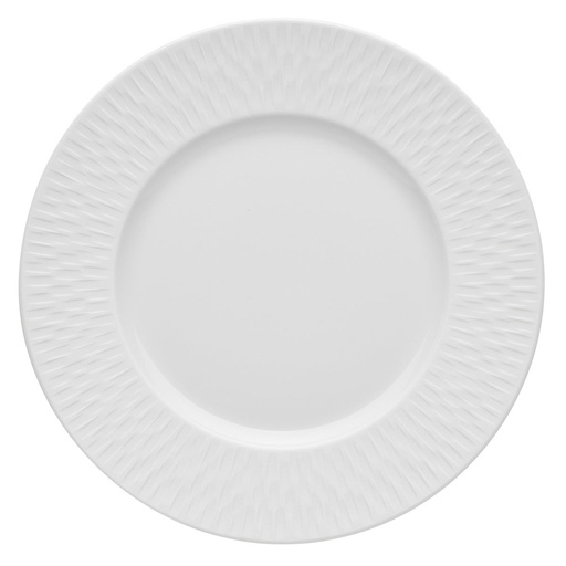 DEGRENNE BOREAL SATIN BLANC — Round Dessert / Salad / App. plate w/wide rim — 193320-UNIT (One piece)