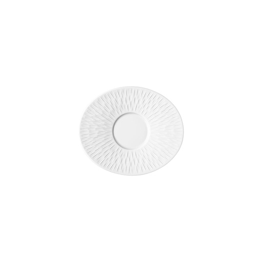 [193321] DEGRENNE BOREAL SATIN BLANC — oval coffee saucer 14x12 cm — 193321 (Pack of 6 pieces)