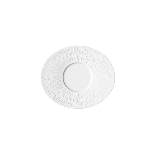 [193322] DEGRENNE BOREAL SATIN BLANC — oval tea saucer 16.5x14 cm — 193322 (Pack of 6 pieces)