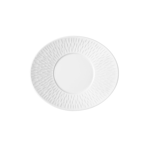 DEGRENNE BOREAL SATIN BLANC — oval breakfast saucer 20x17 cm — 193323 (Pack of 6 pieces)
