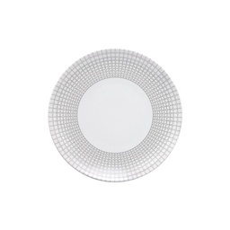DEGRENNE COURONNE ARGENTEE — Round dinner plate 26cm — 247228 (Pack of 6 pieces)