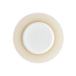 DEGRENNE GRAPHIQUE CLASSIQUE.DORE.. — round dessert plate 22.5 cm — 246111 (Pack of 6 pieces)