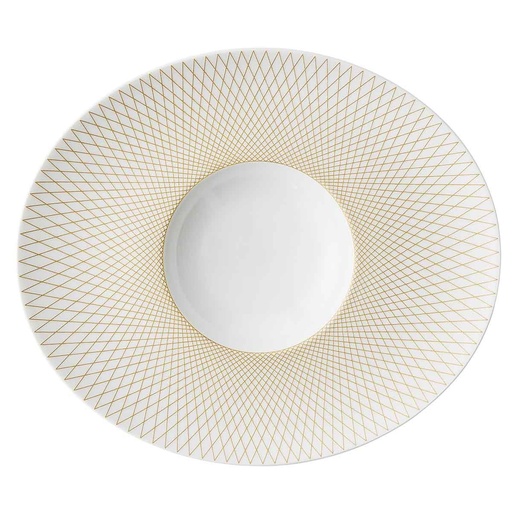 [246114] DEGRENNE GRAPHIQUE CLASSIQUE.DORE.. طبق غورميه بيضاوي 32x27 سم — 246114