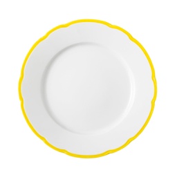 DEGRENNE REMINISCENCE JAUNE — round yellow galon dinner plate 26 cm — 244790 (Pack of 6 pieces)