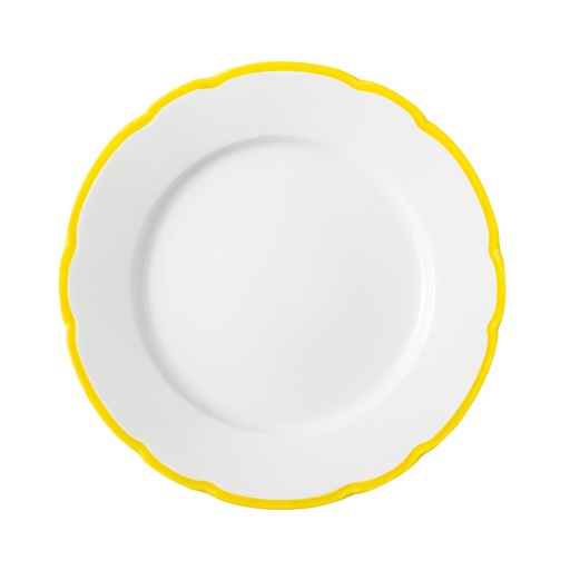 [244790] DEGRENNE REMINISCENCE JAUNE — round yellow galon dinner plate 26 cm — 244790 (Pack of 6 pieces)