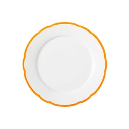 DEGRENNE REMINISCENCE ORANGE — round orange galon dessert plate 21.5 cm — 244792 (Pack of 6 pieces)