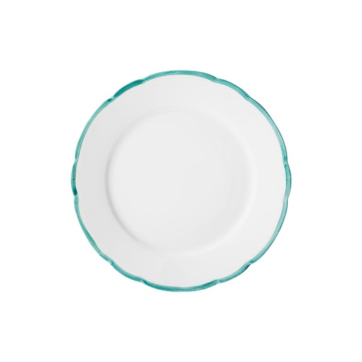 [244791] DEGRENNE REMINISCENCE VERT round green galon dessert plate 21.5 cm — 244791