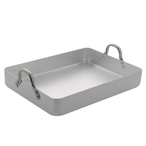 [00510] Mallard Ferrière Aluminium rectangular roasting pan — Height: 90 mm; Length: 600 mm; Width: 400 mm — 00510