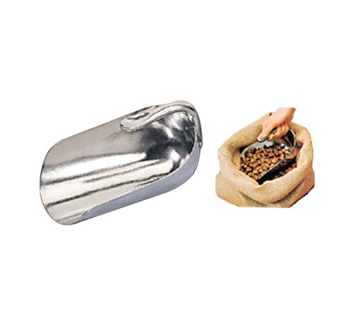 Mallard Ferrière Aluminium scoop with upturned handle — Manufacturer-listed length: 300 mm; Capacity: 0.6 L — 01751
