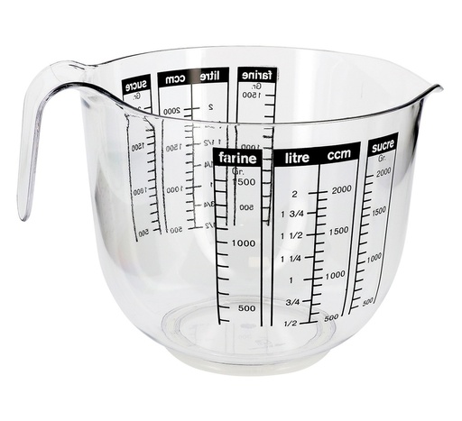 Mallard Ferrière Plastic measuring jug — Height: 150 mm; Diameter: 180 mm; Capacity: 2.5 L — 01786