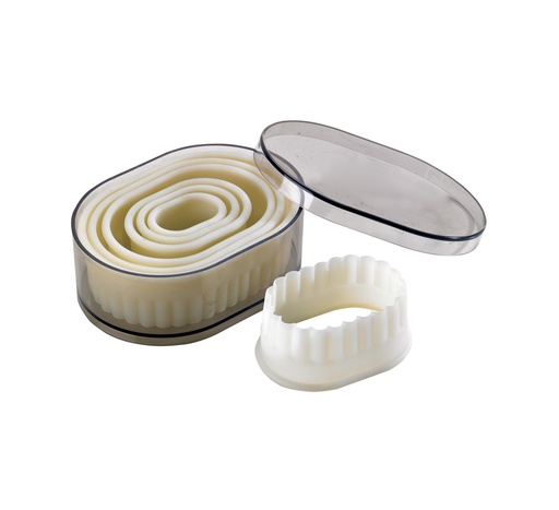 Mallard Ferrière POLYGLASS rounded oval fluted dough cutter set of 7 — 02272