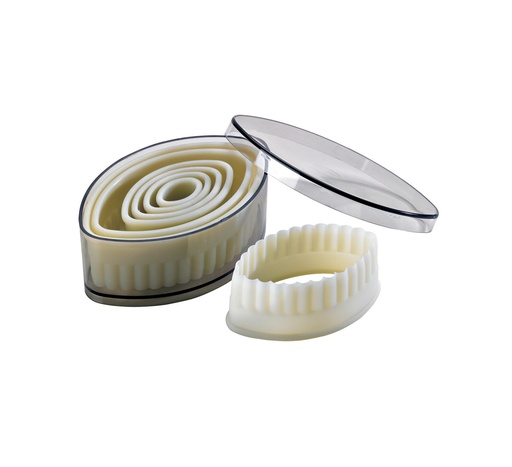 Mallard Ferrière POLYGLASS oval fluted dough cutter set of 7 — 02284