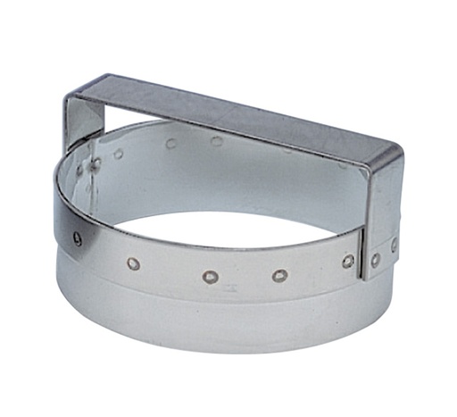 [02333] Mallard Ferrière Stainless steel round plain dough cutter with handle — Diameter: 160 mm — 02333