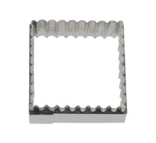 [02372] Mallard Ferrière Stainless steel square fluted dough cutter — Length: 70 mm; Width: 70 mm — 02372
