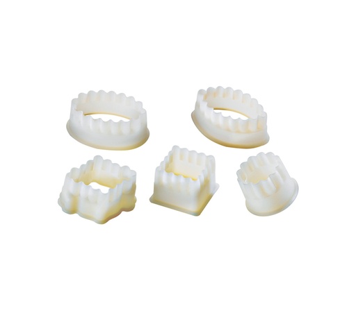 Mallard Ferrière Set of five assorted fluted Polyglass cutters – assortment 1 — 02601