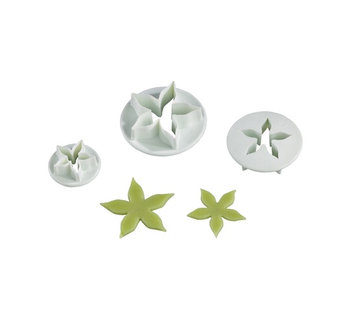 [02632] Mallard Ferrière Plastic flower dough cutter set of 3 — 02632