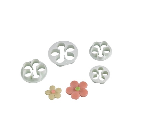 [02633] Mallard Ferrière Plastic flower dough cutter set of 4 — 02633