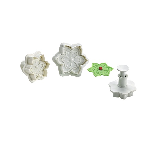 [02661] Mallard Ferrière Plastic flower dough cutter set of 3 — 02661