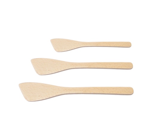 [04080] Mallard Ferrière Angled beechwood scraper spatula — Length: 300 mm — 04080