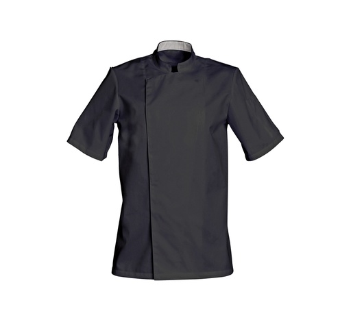 [05776] Mallard Ferrière Short-sleeved chef jacket with press studs — Black — Size XXXL — 05776
