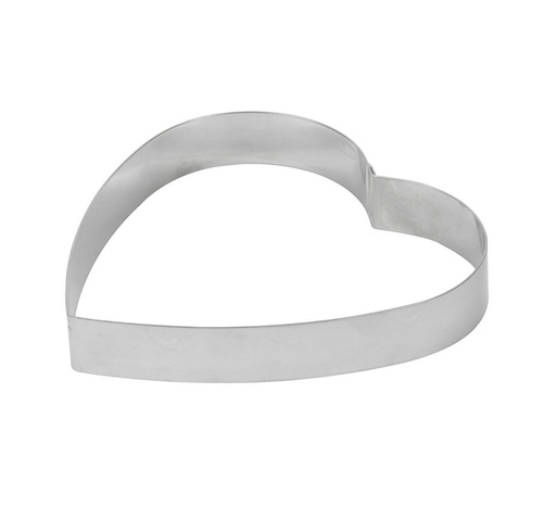 [07103] Mallard Ferrière Stainless steel heart entremet frame — Width: 240 mm; Height: 30 mm — 07103