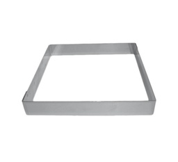 Mallard Ferrière Stainless steel square entremet frame — Length: 180 mm; Width: 180 mm; Height: 35 mm — 07133