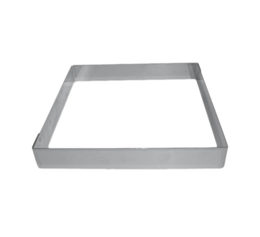 [07138] Mallard Ferrière Stainless steel square entremet frame — Length: 280 mm; Width: 280 mm; Height: 35 mm — 07138