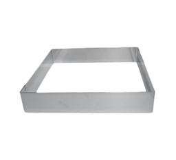 Mallard Ferrière Stainless steel square mousse frame — Length: 240 mm; Width: 240 mm; Height: 45 mm — 07166