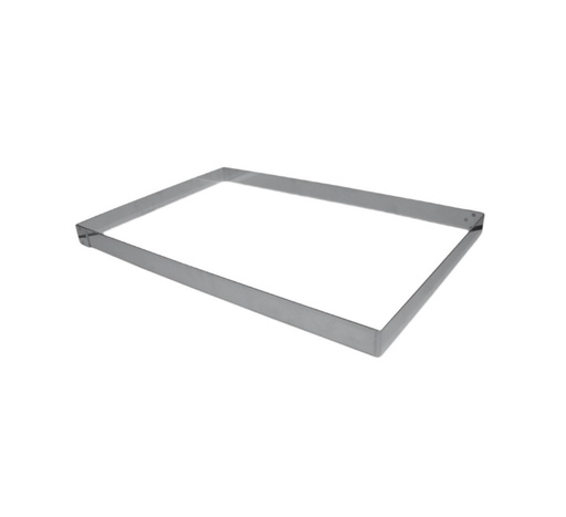 [07239] Mallard Ferrière Stainless steel rectangular pastry frame — Length: 495 mm; Width: 290 mm; Height: 45 mm — 07239