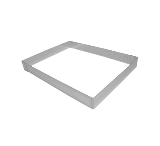[07258] Mallard Ferrière Stainless steel rectangular pastry frame — Length: 400 mm; Width: 300 mm; Height: 50 mm — 07258