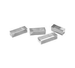 Mallard Ferrière Stainless steel rectangular individual frames, pack of six — Length: 80 mm; Width: 30 mm; Height: 30 mm — 07630