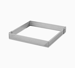 Mallard Ferrière Perforated stainless steel square tart frame — Length: 120 mm; Width: 120 mm; Height: 20 mm — 06476