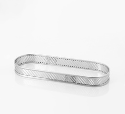 Mallard Ferrière Perforated stainless steel oblong tart frame — Length: 180 mm; Width: 60 mm; Height: 20 mm — 06491