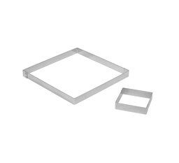 Mallard Ferrière Stainless steel square tart frame — Length: 240 mm; Width: 240 mm; Height: 20 mm — 06558