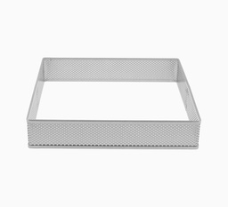 Mallard Ferrière Perforated stainless steel square tart frame — Length: 160 mm; Width: 160 mm; Height: 35 mm — 06571