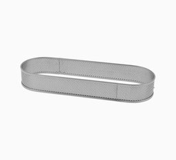 Mallard Ferrière Perforated stainless steel oblong tart frame — Length: 280 mm; Width: 100 mm; Height: 35 mm — 06593
